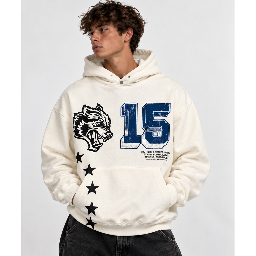 Darc Sport City of Angels Pierce Hoodie Cream Medium NWT Wolves - Picture 3 of 12